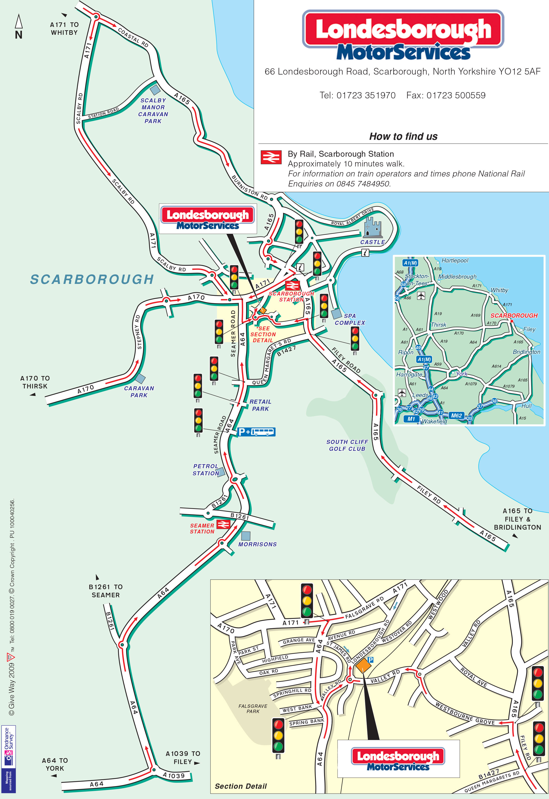 Londesborough Motor Services Map of Scarborough